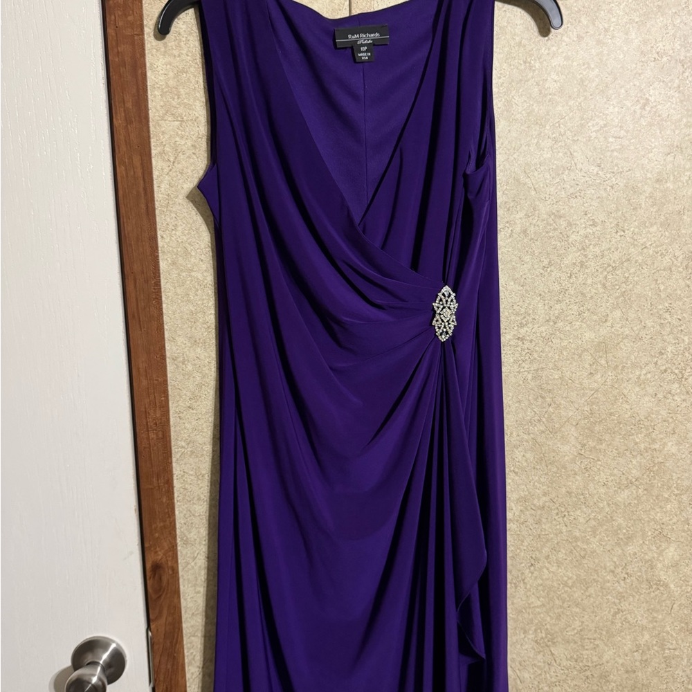 Betsy & Adam Purple Draped Dress